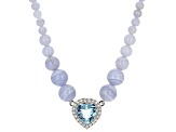 Pre-Owned Sky Blue Glacier Topaz Silver Necklace 12.60ctw