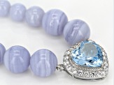 Pre-Owned Sky Blue Glacier Topaz Silver Necklace 12.60ctw