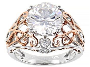 Picture of Pre-Owned Moissanite Platineve Two Tone Ring 3.92ctw Dew