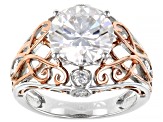 Pre-Owned Moissanite Platineve Two Tone Ring 3.92ctw Dew