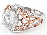 Pre-Owned Moissanite Platineve Two Tone Ring 3.92ctw Dew