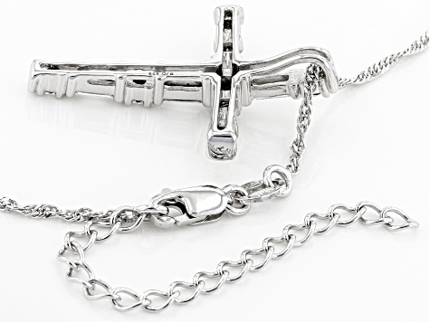 Pre-Owned Moissanite platineve cross pendant .63ctw DEW