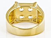 Pre-Owned White Lab Created Sapphire 18k Yellow Gold Over Sterling Silver Men's Ring 1.92ctw