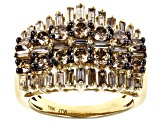 Pre-Owned Champagne Diamond 10k Yellow Gold Cluster Ring 2.00ctw