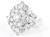 Pre-Owned White Cubic Zirconia Platinum Over Sterling Silver Ring 5.19ctw