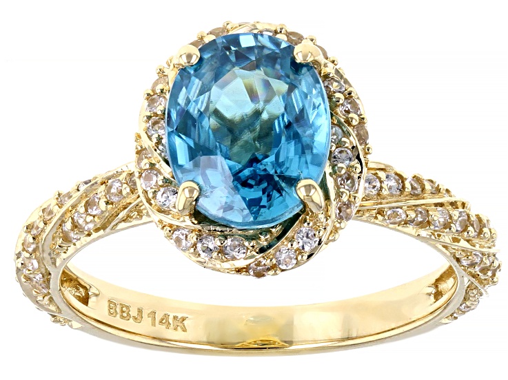 Pre-Owned Blue Zircon 14K Yellow Gold Ring 2.98ctw - P4791 | JTV