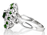 Pre-Owned Green Chrome Diopside Rhodium Over Sterling Silver Ring 0.99ctw