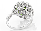 Pre-Owned Green Chrome Diopside Rhodium Over Sterling Silver Ring 0.99ctw