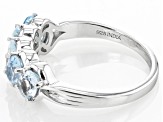 Pre-Owned Blue Aquamarine Rhodium Over Sterling Silver Ring 1.89ctw