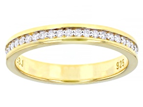 Pre-Owned Moissanite 14k yellow Gold Over Silver Eternity Band Ring .45ctw DEW.