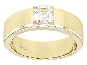 Pre-Owned Strontium Titanate 18k Yellow Gold Over Silver Mens Ring 1.40ct.