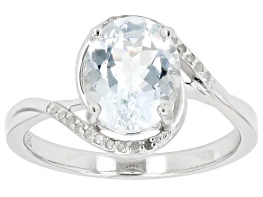 Pre-Owned Blue Aquamarine Rhodium Over Sterling Silver Ring 1.98ctw