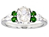 Pre-Owned White Zircon Rhodium Over Sterling Silver Ring 2.22ctw