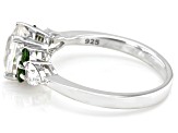 Pre-Owned White Zircon Rhodium Over Sterling Silver Ring 2.22ctw