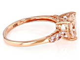 Pre-Owned Peach Morganite 10k Rose Gold Heart Ring 1.65ctw