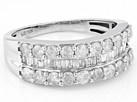 Pre-Owned White Diamond 10k White Gold Band Ring 1.35ctw