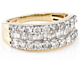 Pre-Owned White Diamond 10k Yellow Gold Band Ring 1.35ctw