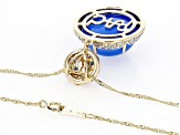 Pre-Owned Chalcedony, Diamond And Multi-Color Sapphire 14k Yellow Gold Pendant 0.87ctw