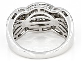 Pre-Owned White Diamond Rhodium Over Sterling Silver Wide Band Ring 0.50ctw