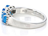 Pre-Owned Blue Apatite Rhodium Over Sterling Silver Ring 1.16ctw