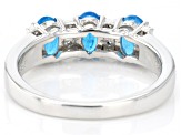 Pre-Owned Blue Apatite Rhodium Over Sterling Silver Ring 1.16ctw