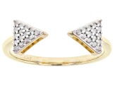 Pre-Owned White Diamond 10k Yellow Gold Cuff Ring 0.13ctw