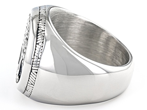 Pre-Owned Stainless Steel Tree of Life Center Design Ring