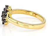 Pre-Owned Champagne Diamond 14k Yellow Gold Over Sterling Silver Cluster Ring 0.50ctw