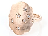 Pre-Owned White Zircon 18k Rose Gold Over Sterling Silver Australian Flag Star Ring 0.14ctw