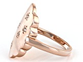 Pre-Owned White Zircon 18k Rose Gold Over Sterling Silver Australian Flag Star Ring 0.14ctw