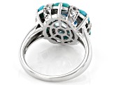 Pre-Owned Sky Blue Glacier Topaz Rhodium Over Silver Ring 5.14ctw