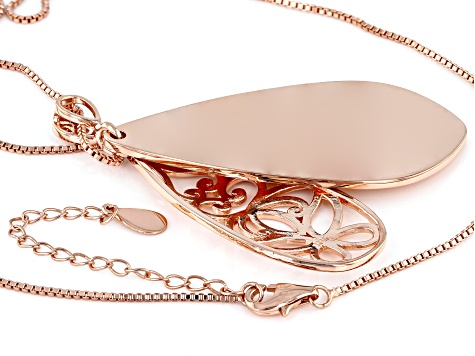 Pre-Owned Copper Butterfly Filigree Pendant With Chain