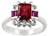 Pre-Owned Mahaleo® Red Ruby Rhodium Over Sterling Silver Ring 2.45ctw