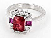 Pre-Owned Mahaleo® Red Ruby Rhodium Over Sterling Silver Ring 2.45ctw