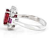 Pre-Owned Mahaleo® Red Ruby Rhodium Over Sterling Silver Ring 2.45ctw