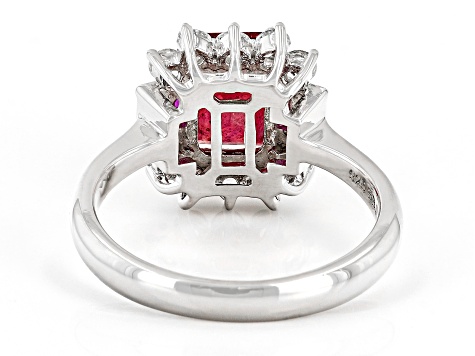 Pre-Owned Mahaleo® Red Ruby Rhodium Over Sterling Silver Ring 2.45ctw