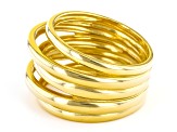 Pre-Owned 18k Yellow Gold Over Sterling Silver Multi-Row Ring