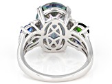 Pre-Owned Multicolor Quartz Rhodium Over Silver Ring 5.26ctw