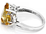 Pre-Owned Yellow Citrine Rhodium Over Sterling Silver ring 4.00ctw