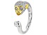 Pre-Owned White Zircon Rhodium & 18k Yellow Gold Over Sterling Silver "Year of the Monkey" Ring 1.13