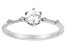 Pre-Owned White Zircon Rhodium Over Sterling Silver April Birthstone Ring .67ctw