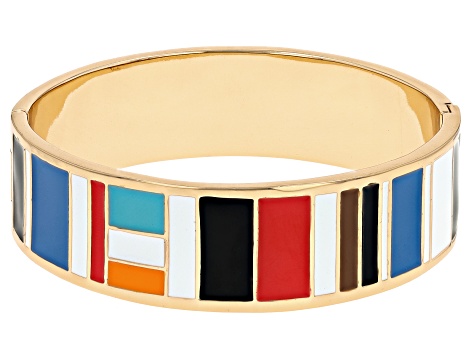 Pre-Owned Gold Tone Enamel Bracelet