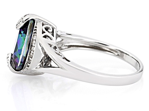 Pre-Owned Multi-Color Quartz Rhodium Over Sterling Silver Ring 4.14ctw ...