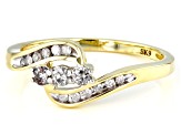Pre-Owned White Diamond 10k Yellow Gold Bypass Ring 0.25ctw