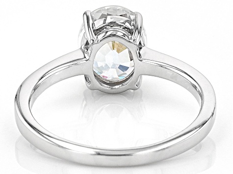 Pre-Owned White Zircon Rhodium Over Sterling Silver Solitaire Ring 2.50ct