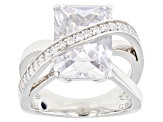 Pre-Owned White Cubic Zirconia Platineve 11th Anniversary Ring 11.40ctw