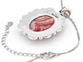 Pre-Owned Rhodochrosite Sterling Silver Pendant With Chain