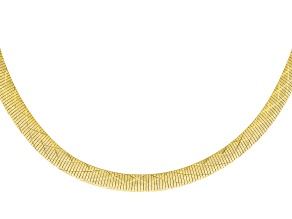 Pre-Owned Moda Al Massimo® 18k Yellow Gold Over Bronze Reversible Omega Link 20 Inch Necklace