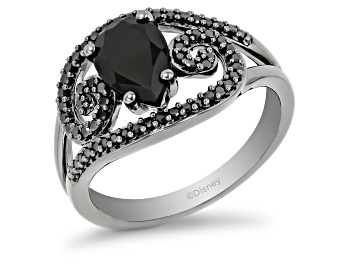 Picture of Pre-Owned Enchanted Disney Villains Ursula Ring Black Onyx & Black Diamond Black Rhodium Over Silver