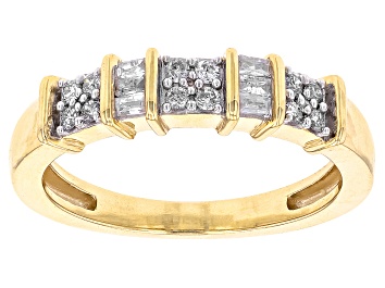 Picture of Pre-Owned White Diamond 10k Yellow Gold Band Ring 0.30ctw